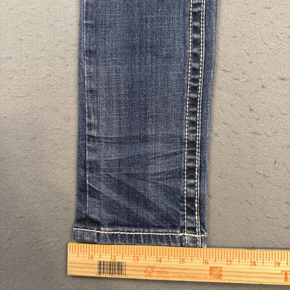 ROCK REVIVAL JEANS WOMENS 27/32 Celine SKINNY Studs Flap THICK STITCH WHISKERING - Picture 6 of 9